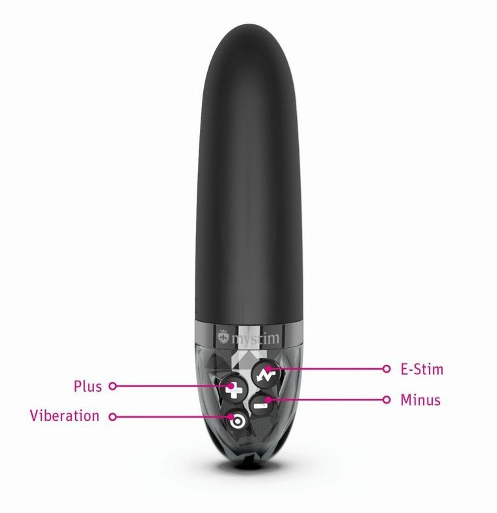 Черный вибратор с электростимуляцией Sleak Freak - 14 см. (Цвет: черный)