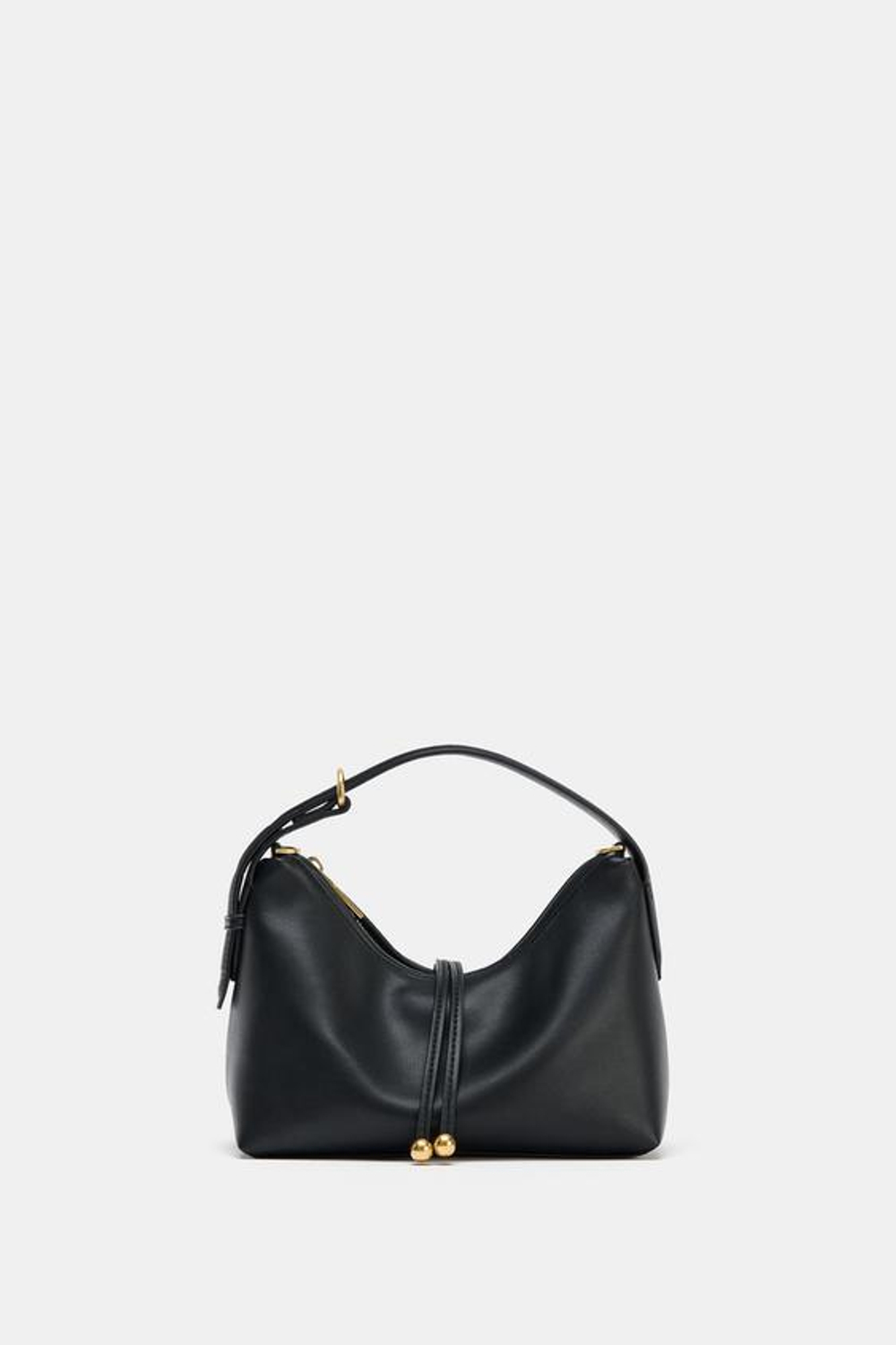 ZARA МИНИ-СУМКА С ДЕКОРАТИВНЫМИ ШАРИКАМИ, ЧЕРНЫЙ