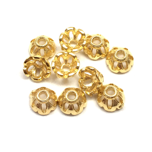 Шапочки для бусин 5х3 мм, позолота