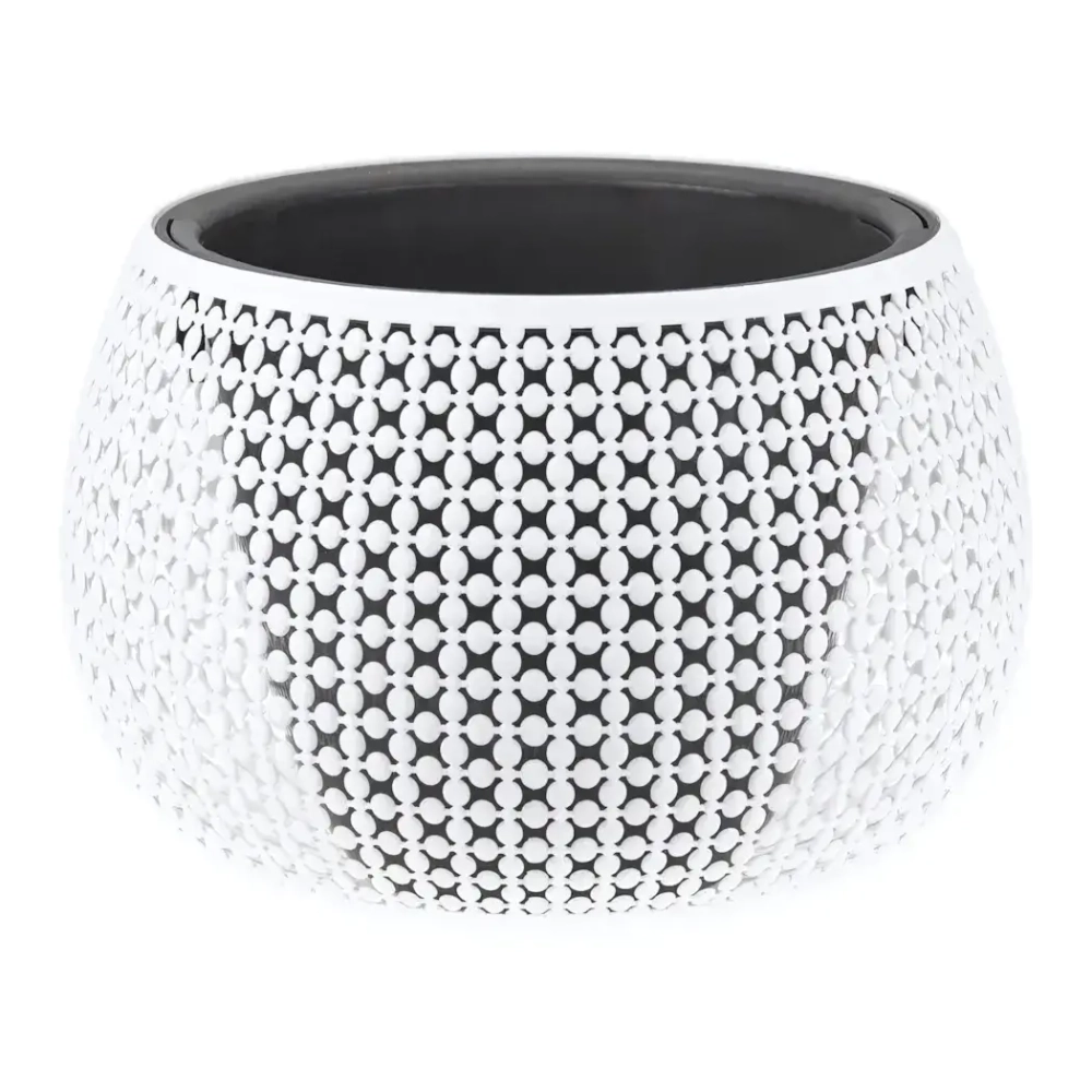 Кашпо ПИРУЛА D290мм 4л с вставкой белый (комплект 4 шт)