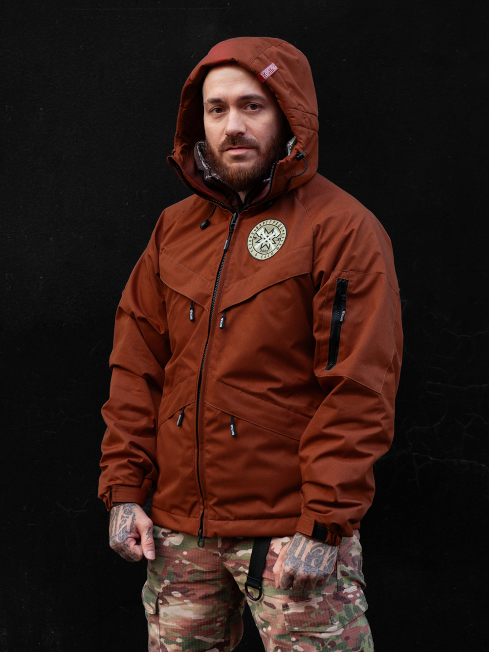 Куртка демисезонная Варгградъ на флисе мужская терракот