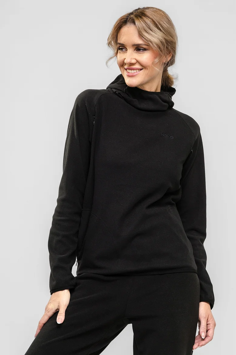 Кофта-ниндзя (с капюшоном), женская, цвет "Чёрная скала"