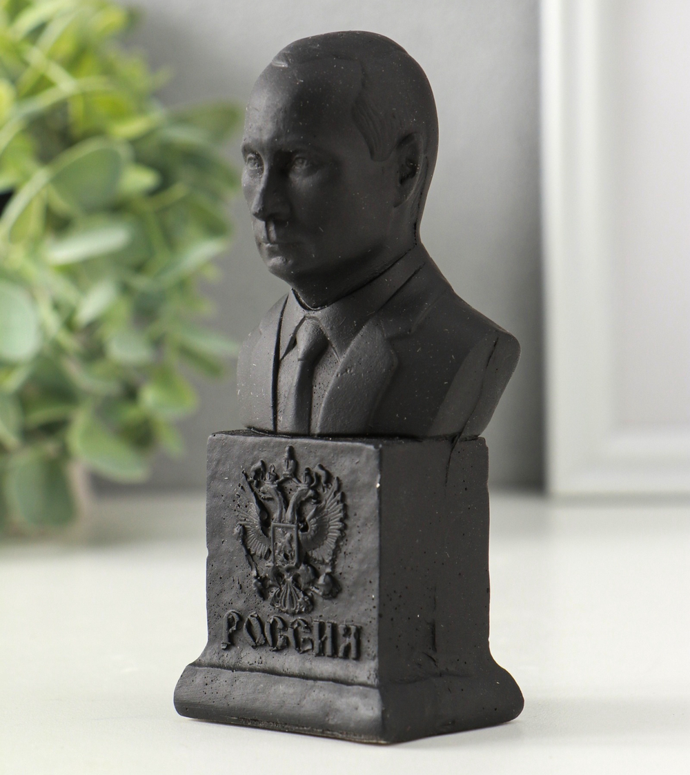 Бюст декоративный «Путин В.В.», гипсовый, 12×6 см, графит 10930118