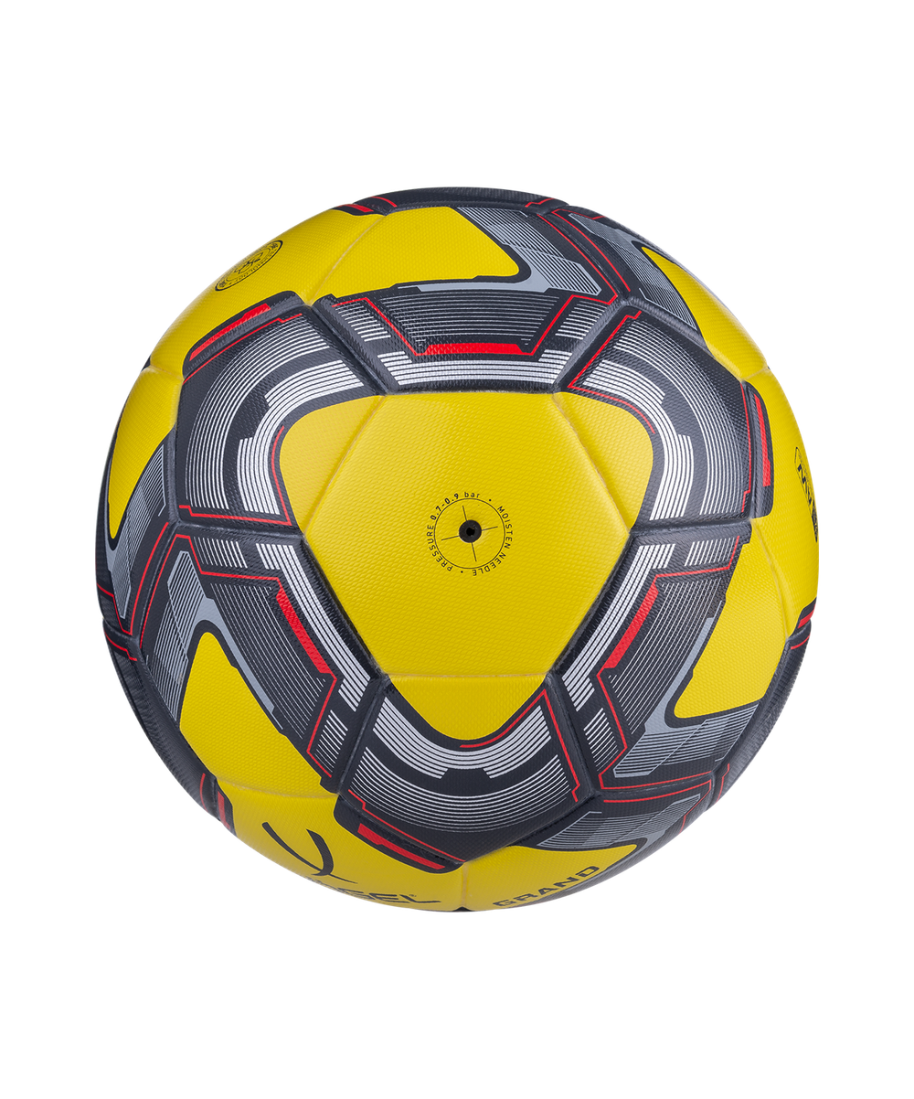 Мяч футбольный Grand №5, желтый/серый/красный