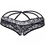 Стринги с доступом Black Bow, 3XL