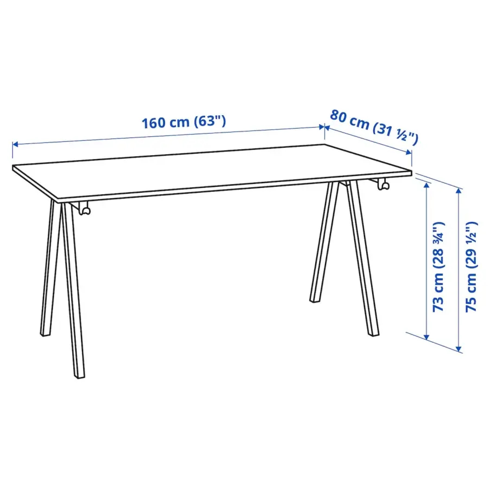 Письменный стол  - IKEA TROTTEN  /ТРОТТЕН ИКЕА, 160х75 см, бежевый