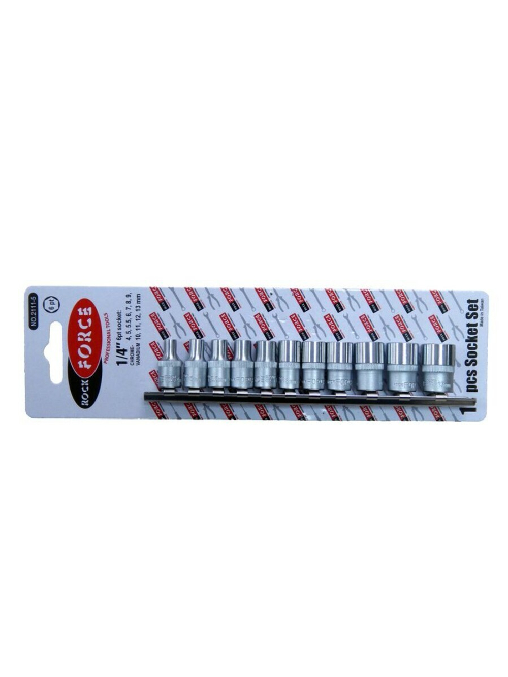 Набор головок 11пр. 1/4''6 гр.(4,5,5.5,6-13мм) на планке RockForce##Rock FORCE RF-2111-5