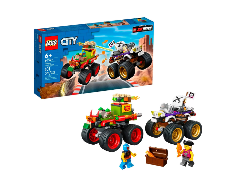 Конструктор Lego City Гонка на грузовиках-монстрах, 301 деталей, 60397