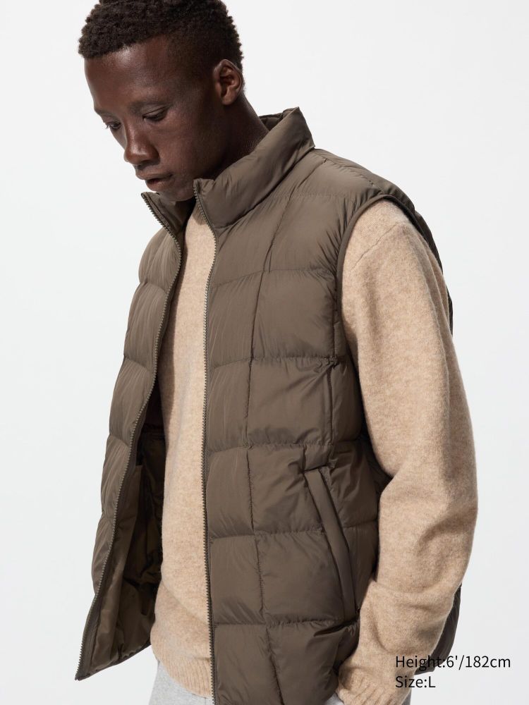 UNIQLO Жилет PUFFERTECH, коричневый