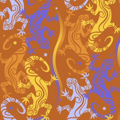 Танцующие ящерицы на терракотовом