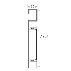 Алюминиевый плинтус с подсветкой ПЛС-80 серебро матовое 3000 мм