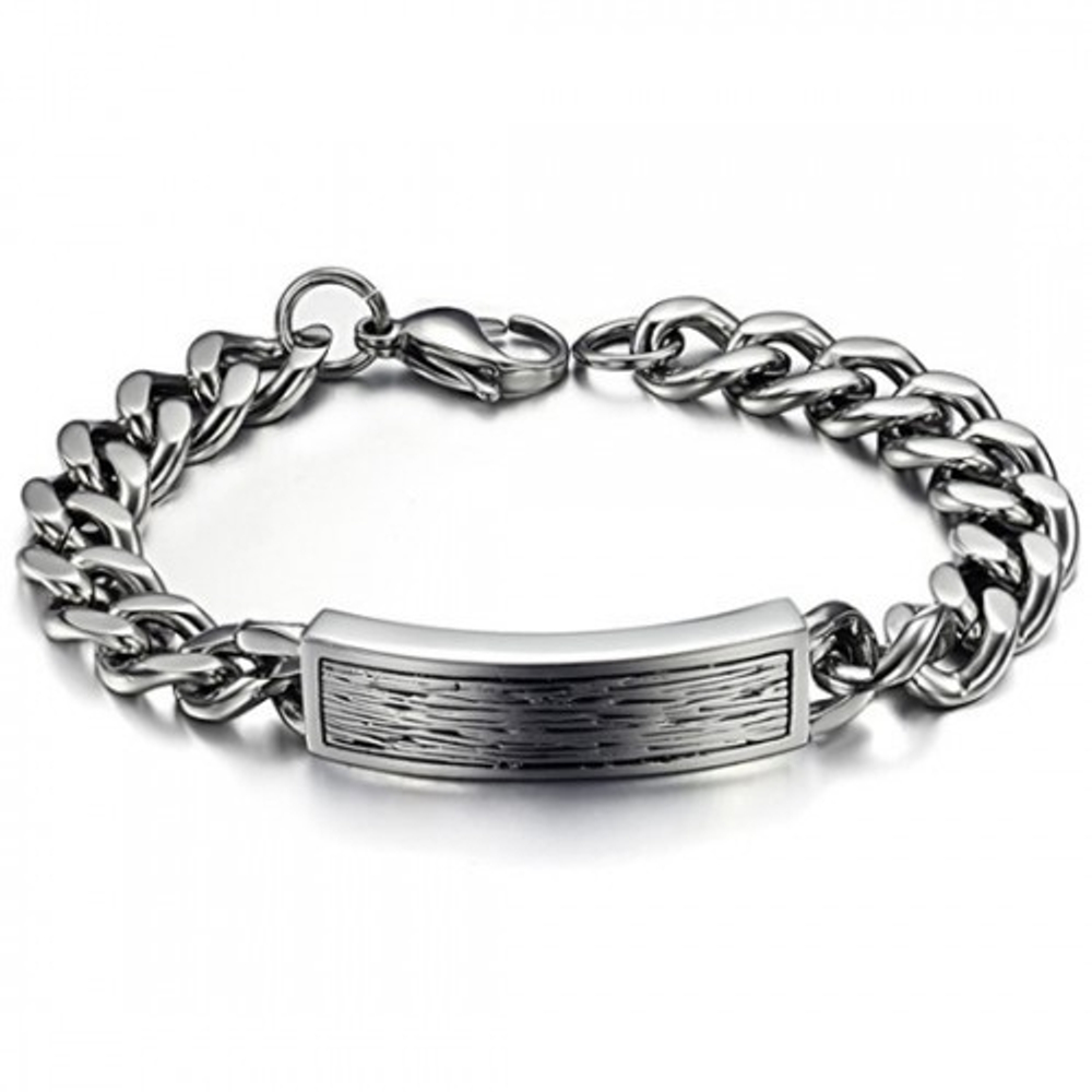 Браслет мужской с пластиной Steelman mn00106