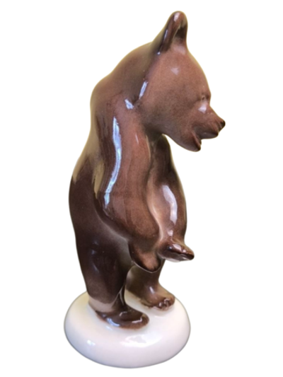 Фарфоровая статуэтка  "Медвежонок бурый стоящий" ЛФЗ