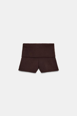 ZARA ШОРТЫ С ЗАКЛЕПКАМИ, КОРИЧНЕВЫЙ