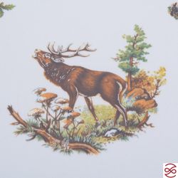 Блюдо квадратное на ножке Queen's Crown Aristokrat Охота бежевая 34*29см