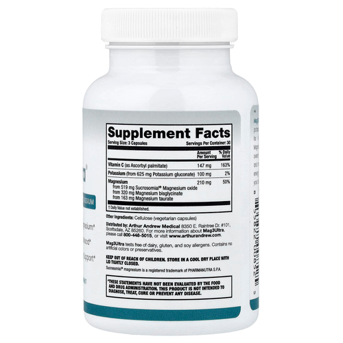 Arthur Andrew Medical, Mag3Ultra®, комплекс магния с калием, 90 капсул