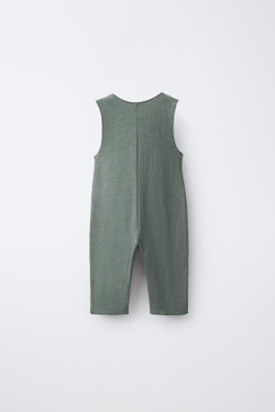 ZARA ДЛИННЫЙ ОДНОТОННЫЙ КОМБИНЕЗОН, МЯГКИЙ ЗЕЛЕНЫЙ