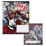 Тетрадь 36л., А5, клетка, Alingar "Гранж", скрепка, блок офсет, мелованный картон (эконом), 4 дизайна в пленке т/у