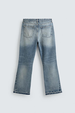 ZARA ДЖИНСЫ FLARE FIT С РАЗРЕЗАМИ, ВЫЦВЕТШИЙ СИНИЙ