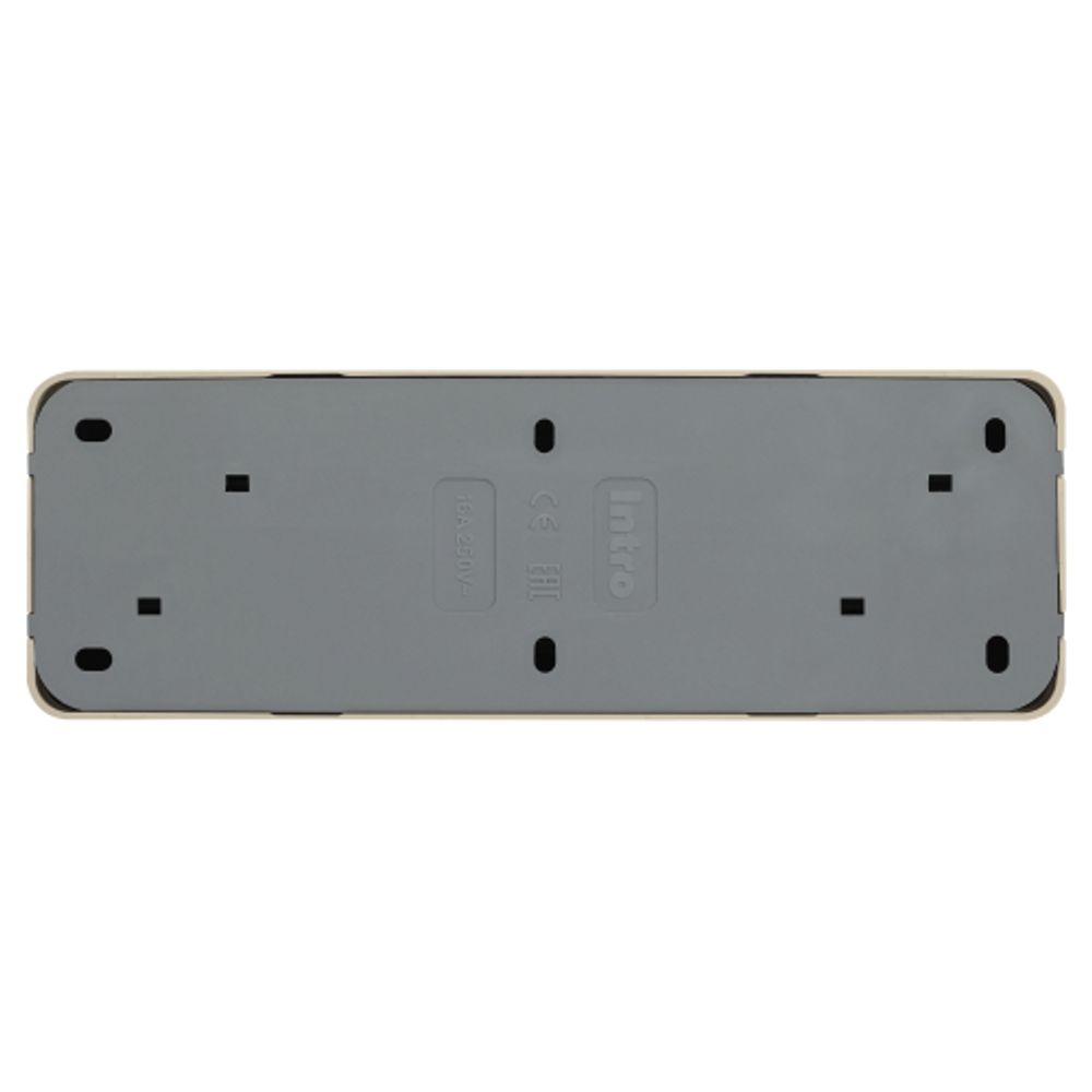 Розетка Intro Quadro 2-208-02 с заземлением четверная 4х2P+E 16А-250В IP20 ОУ слоновая кость