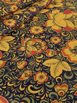 Ткань бязь плательная, рис. "Хохлома", ширина 150 см, арт. 34.1