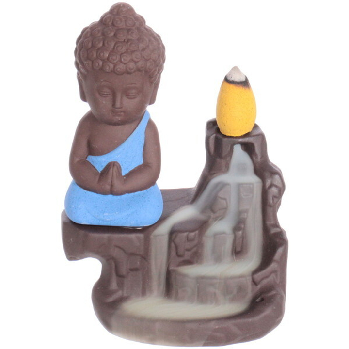 Подставка под стелющиеся благовония Будда на скале в синем одеянии 8x5,5x11,5 см