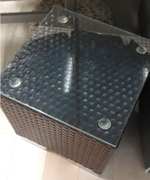 Столик плетеный журнальный со стеклом Tagliamento Лаунж, венге