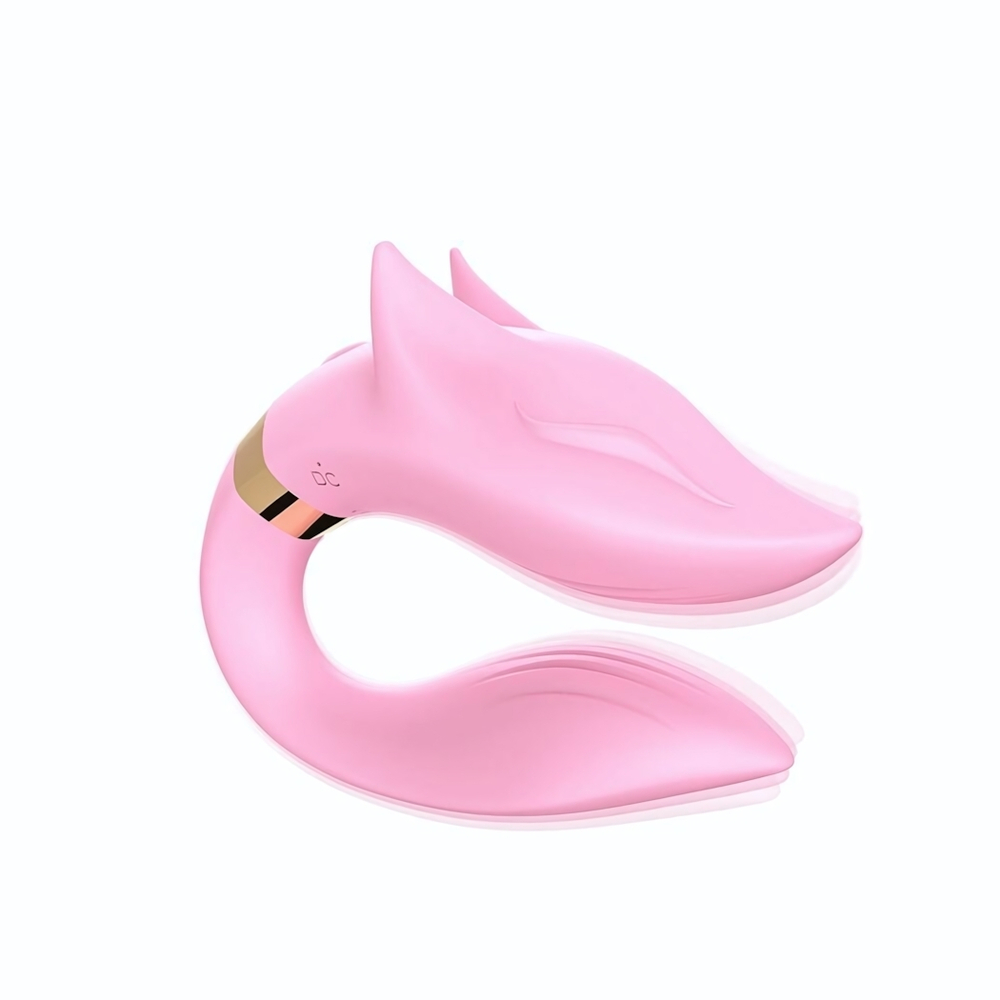 Розовый вибромассажер для пар с пультом дистанционного управления (Цвет: розовый)