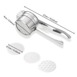 Пресс для овощей, картофеля 3 диска d 9 см h6,5 см l 27 см нерж. P.L. Proff Cuisine