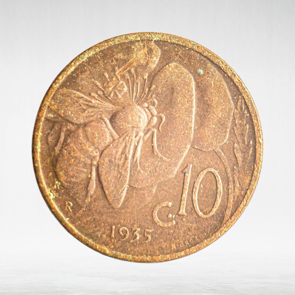 Italy 10 Centesimi 1935 R "Victor Emmanuel III", VG
