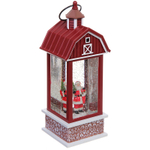 Сувенир с подсветкой «Дед Мороз в снегопад» 10*10*28 см (питание от USB и батареек)