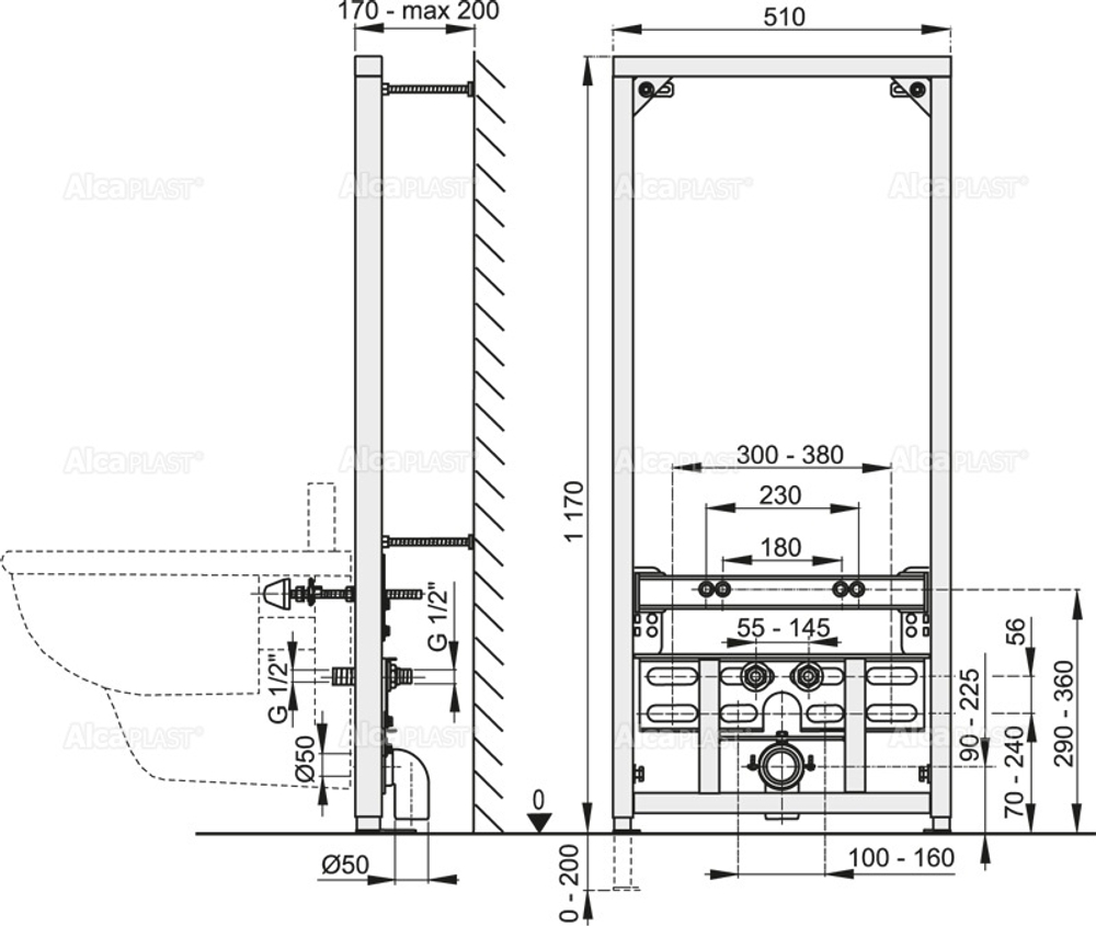 A105/1120 Монтажная рама для биде