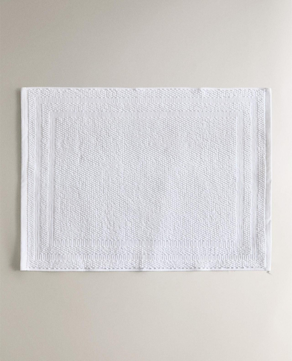 Zara Home - Нескользящий коврик для ванной из хлопка, белый, 50x70 см