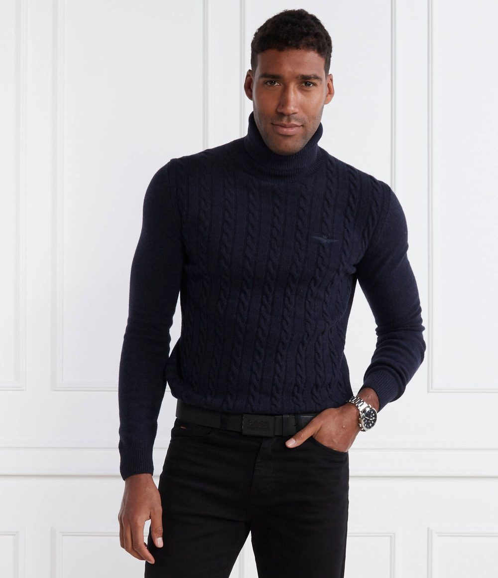 Хлопковый гольф Aeronautica Militare - темно-синий(MA1485L417)