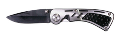 Мужской компактный недорогой стальной складной нож в хай-тек стиле с клинком 68 мм и металлической рукояткой Stinger SL297