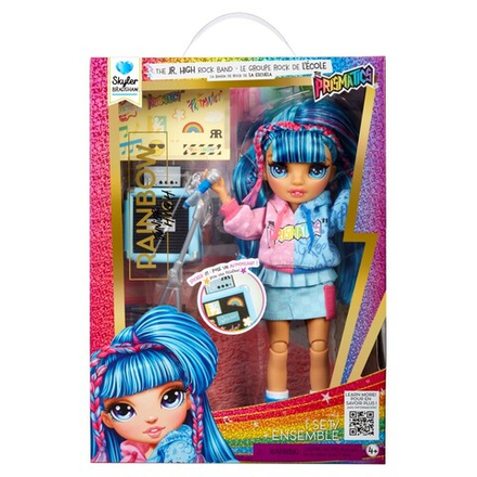 Rainbow High Junior - Модная кукла Скайлер (голубая) Рок-группа 565215