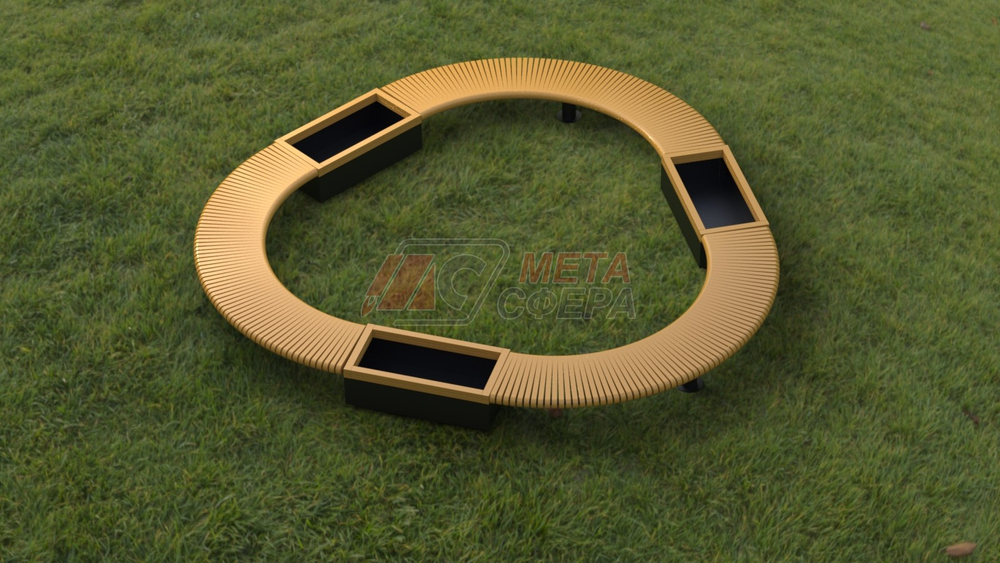 Лавка Rail Road 01 с 3-мя вазонами