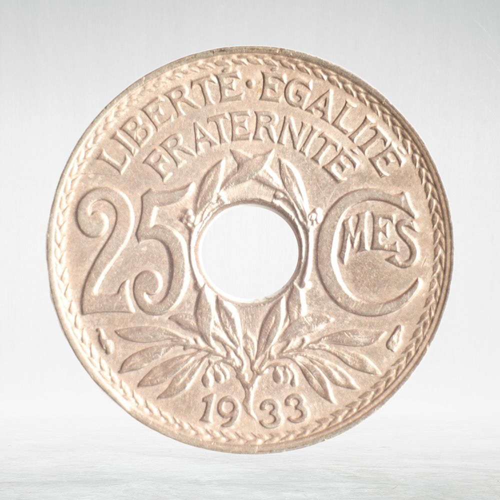 France, 25 Centimes 1933 - Edmond-Émile Lindauer, XF