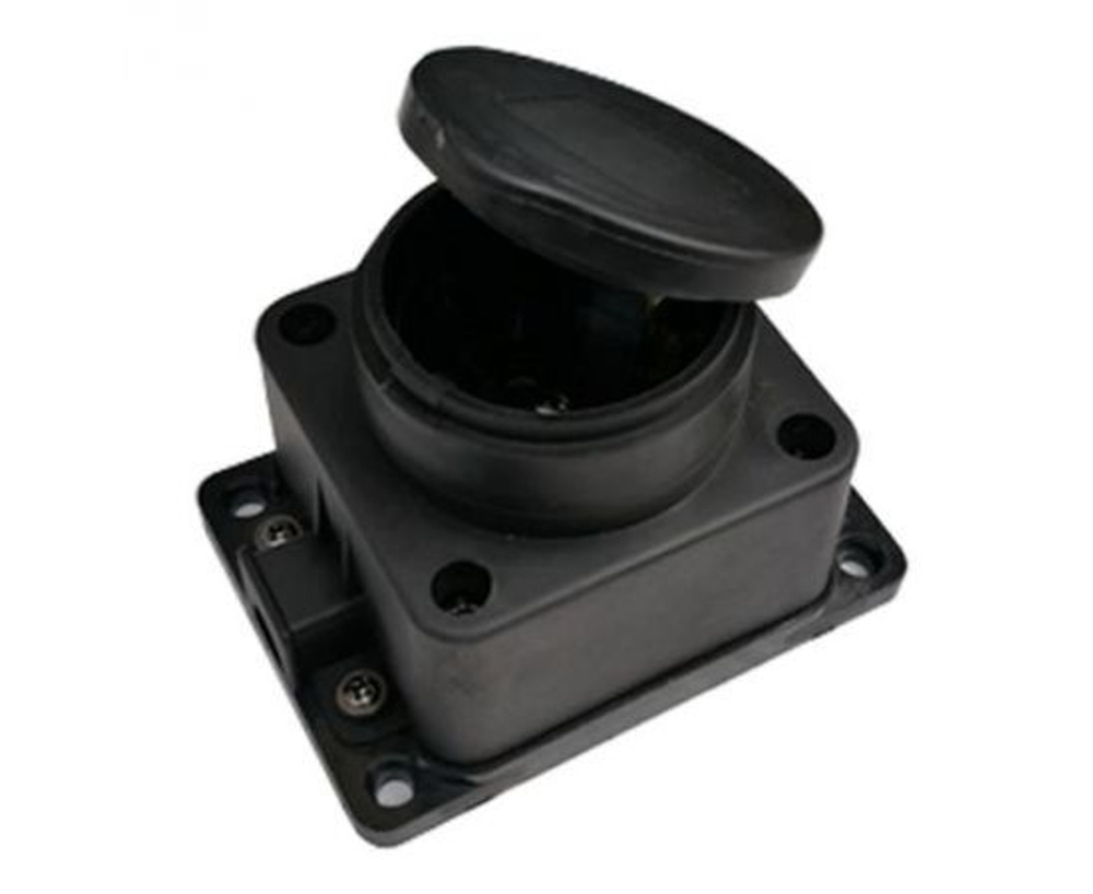 Розетка прямая NE-AD 1 гнездо с заглушкой каучук 2Р+РЕ 1х16А 220-240V IP44 красная 4403