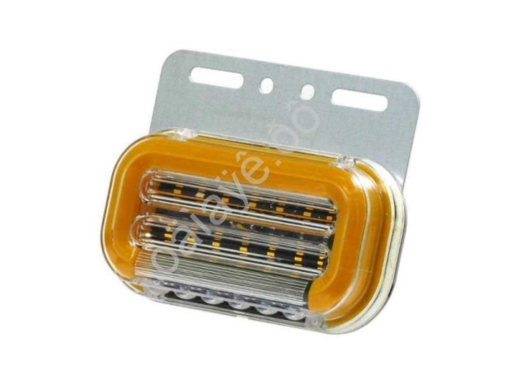 Указатель габаритов прямоуг с пыльником-  Желтый LED 12smd №3 (24v) 60505