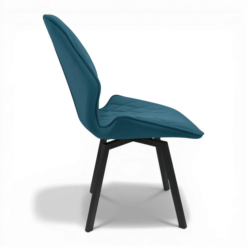 Стул поворотный "Раф 360" (арт. 342П), велюр Бренди В08 синий, ножки черные.