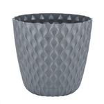 Горшок для цветов InGreen Wave с дренажной сеткой и поддоном 2,5л D175мм, вулканический серый