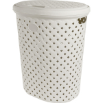 Корзина для белья 42л Plast Team Rattan молочный туман