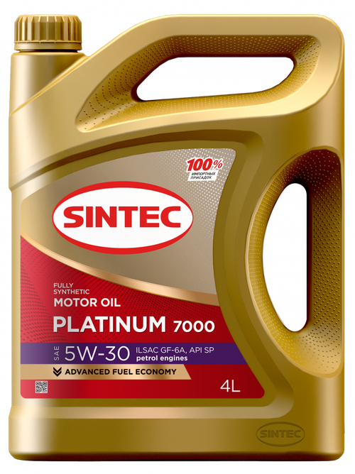 Моторное масло Sintec Platinum 7000 5W-30, SP, GF-6A, синтетическое, 4 л