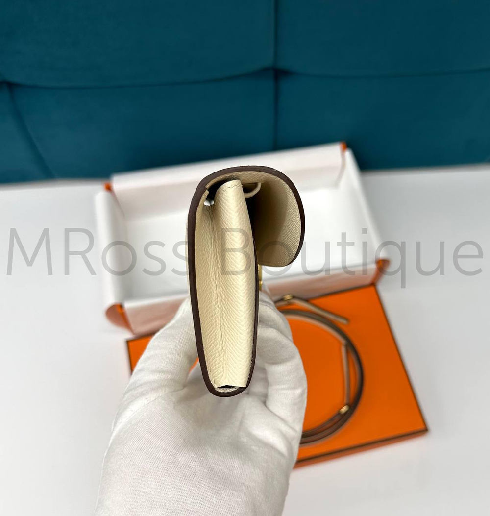 Сумка-клатч Hermes Maillon To Go Wallet в молочном цвете