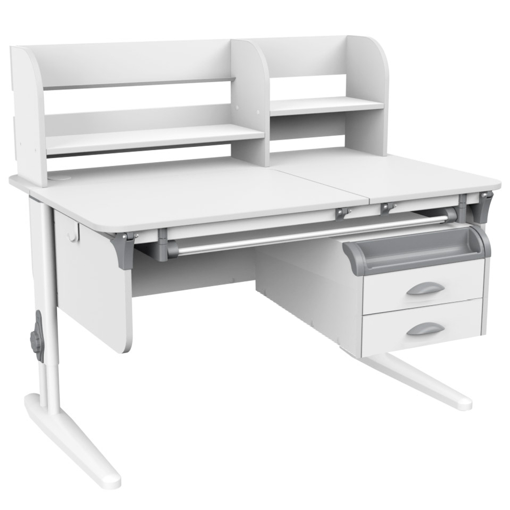 Растущая парта Дэми СУТ 62 PRO с полкой СУТ.62.250 и тумбой (1150×750 мм)