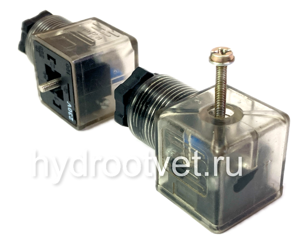 Штекер для дискретного клапана, с индикацией, прозрачный, Z5L, DIN43650/A, переменный ток