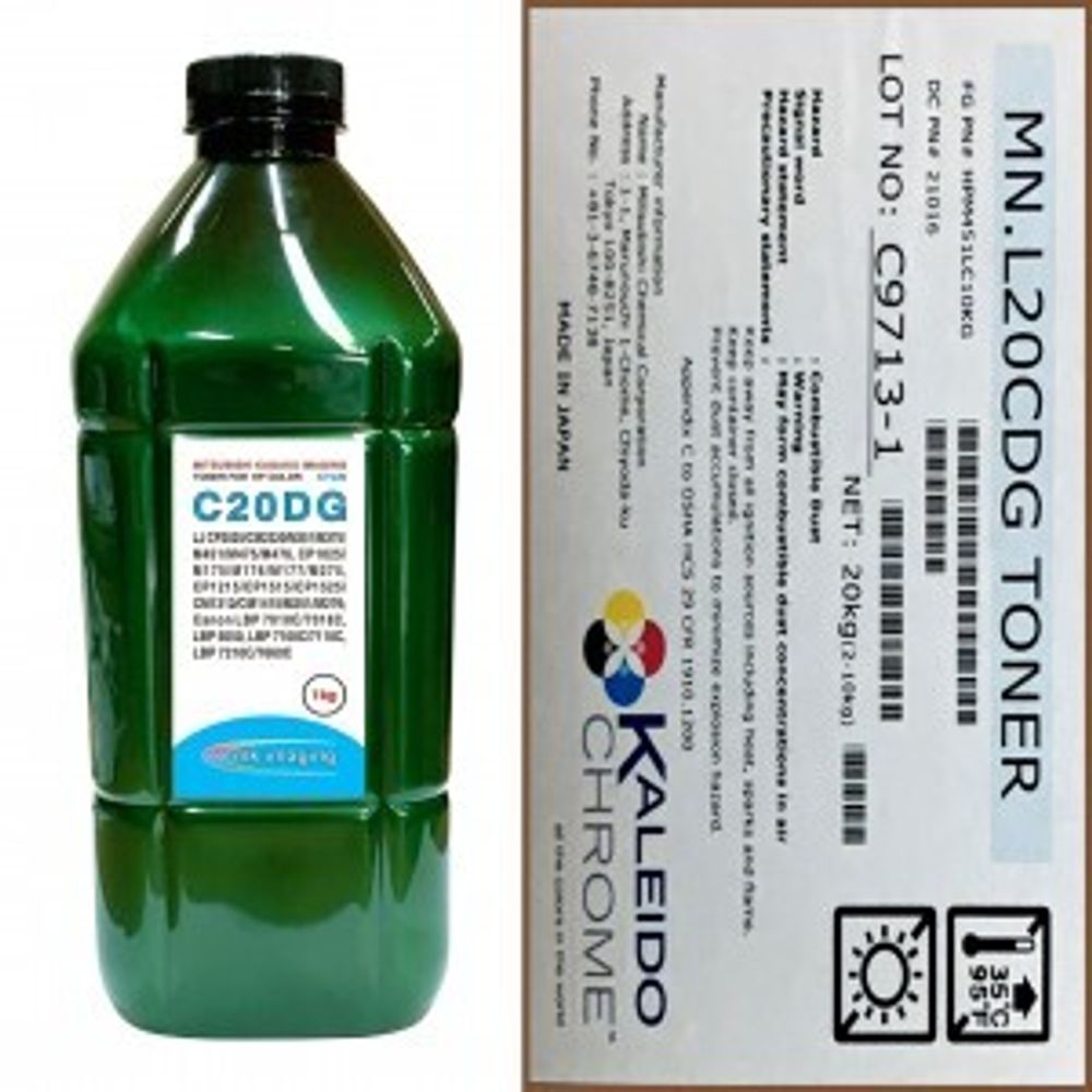 Тонер для HP Color Универсал тип C20DG (фл,1кг,син,glossy,Chemical MKI) Green Line