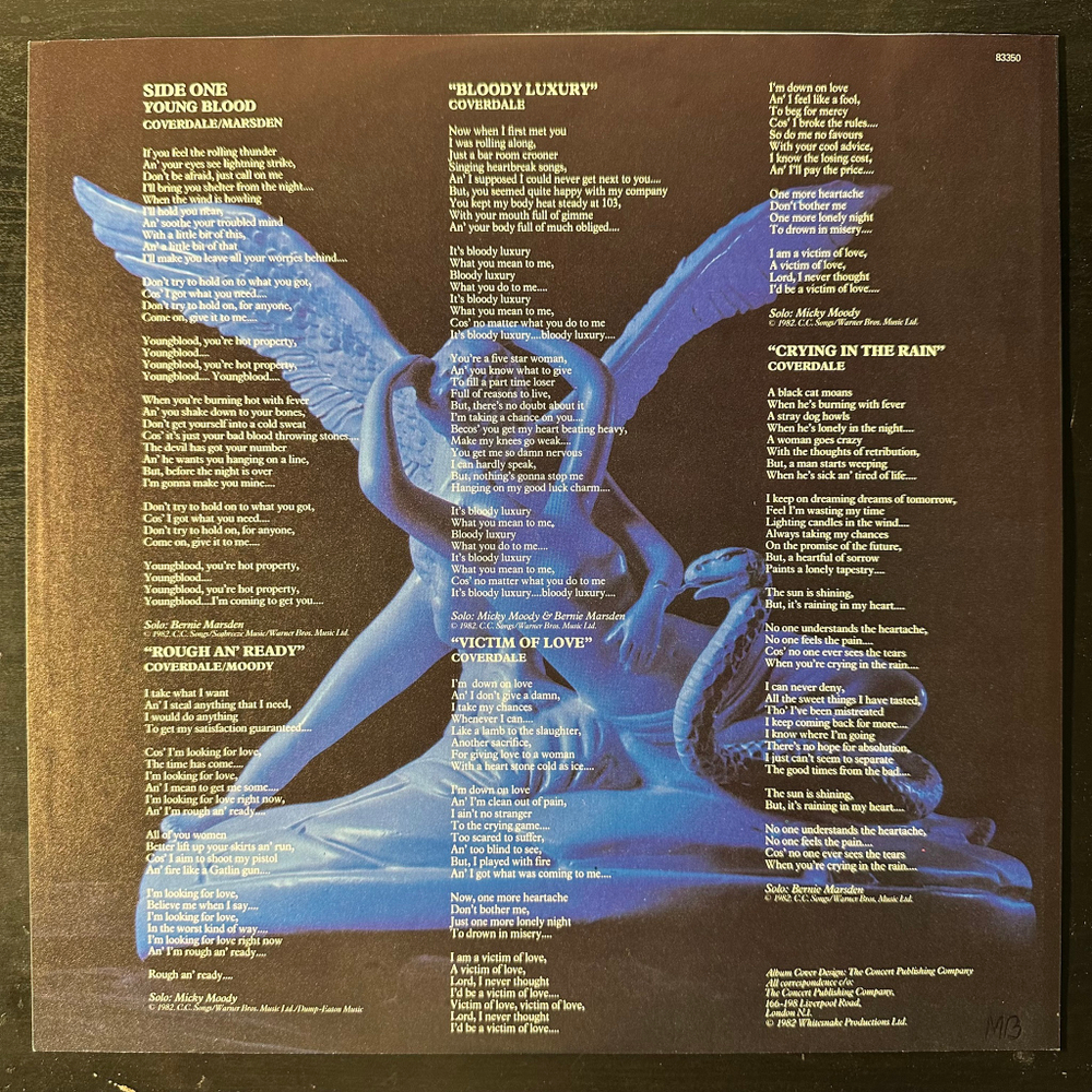 Whitesnake ‎– Saints & Sinners (Европа 1982г.)