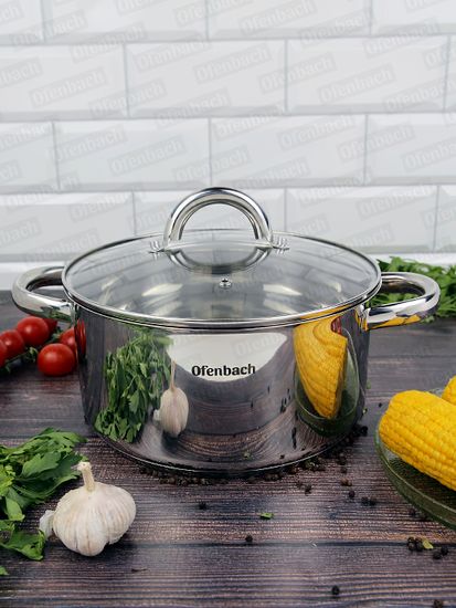 Кастрюля 4 л. из нержавеющей стали Ofenbach NB 100526 с крышкой
